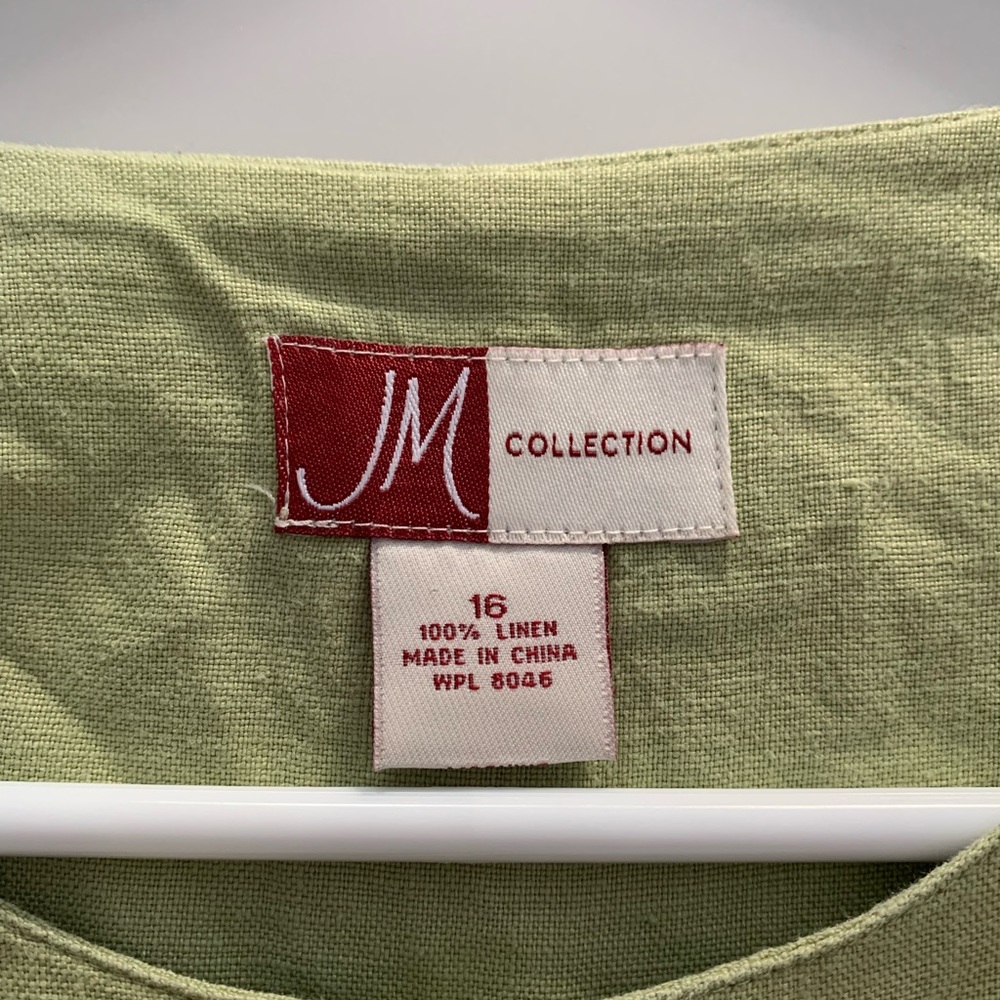 JM Collection Sz 16 Linen 3/4 Sleeve Cardigan Gently Loved - Picture 4 of 7